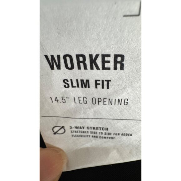 NWT Hurley Mens Worker 34 Slim Fit Pants Black  Cotton Blend 14.5" Leg Opening - Picture 8 of 16